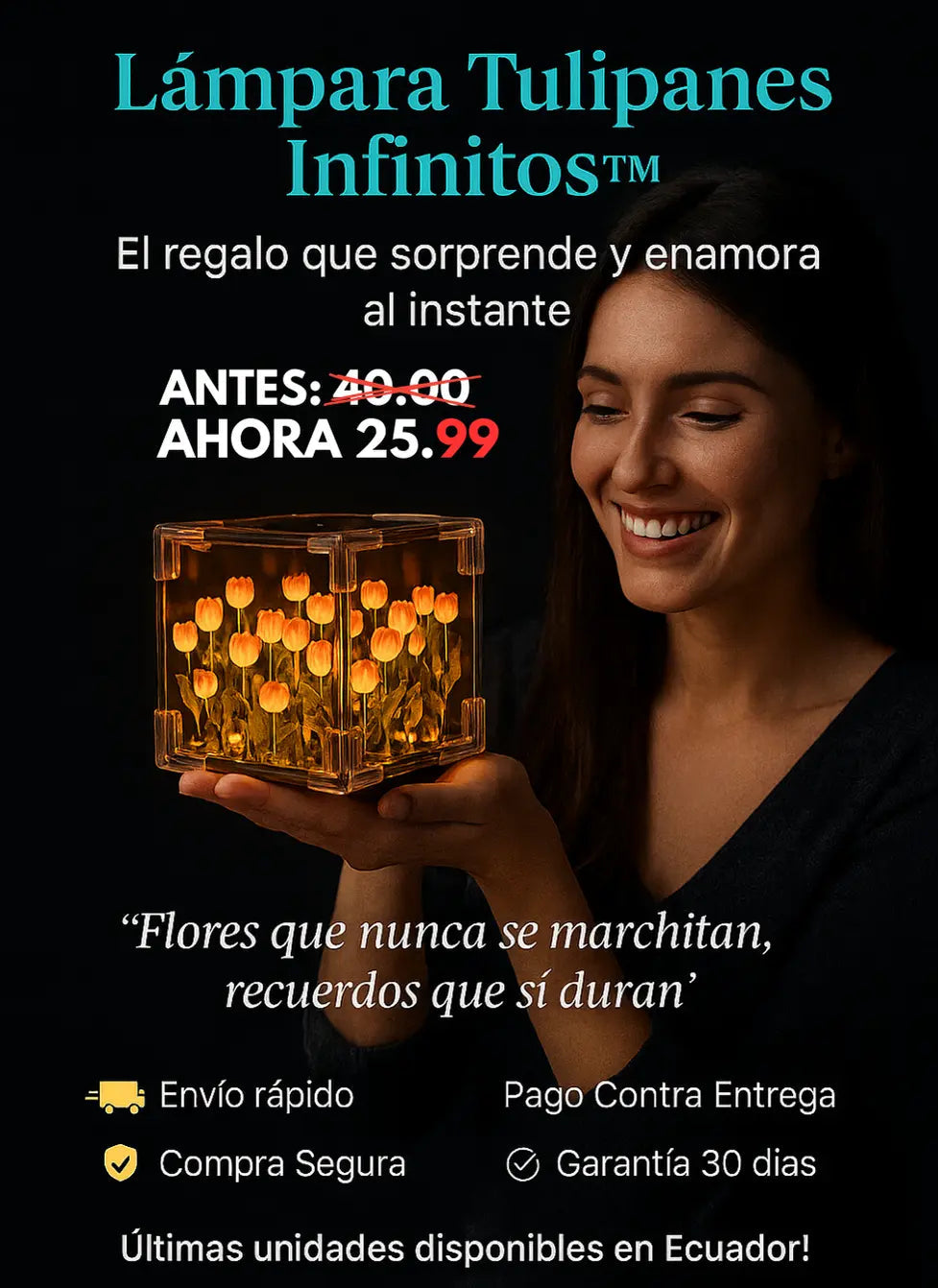 🟠 InfinityLove™ I Lámpara de Tulipanes Infinitos
