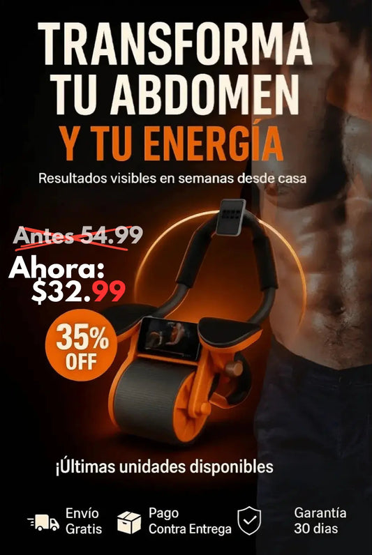 🔴 Tonific® Rueda abdominal ➕ Cronómetro ➕ Soporte para celular ➕ Almohadilla para rodillas 🎁-35% OFF