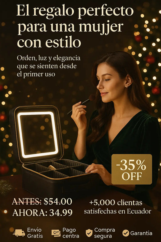 COSMETIQUERA CON ESPEJO LED