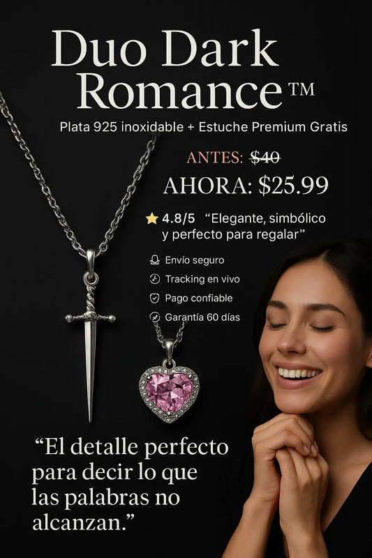 Duo Dark Romance™ | Plata 925 inoxidable + Estuche Premium Gratis