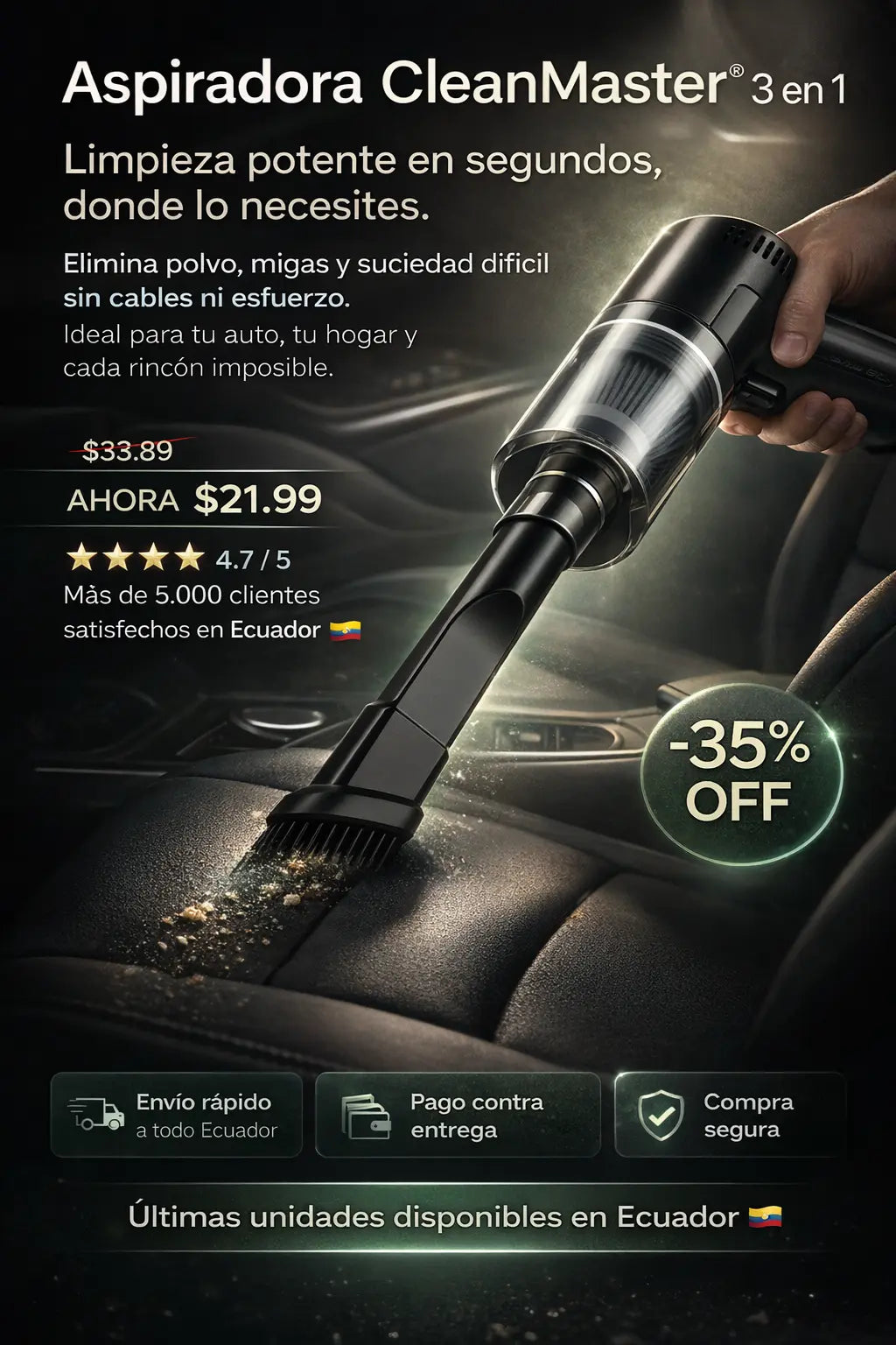 Aspiradora CleanMaster®I 🔴 Limpieza Instantánea (PRO)